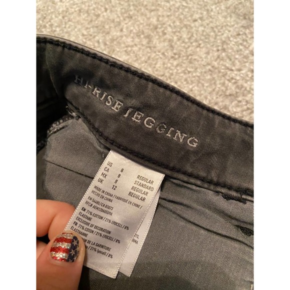 American eagle hi rise jegging gray size 8 - Picture 3 of 5